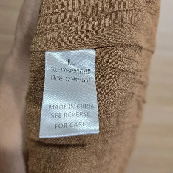 Solai The Label Dress Womens Size Large Tiered Mini Plunging V-Neck Camel Brown - Picture 8 of 9